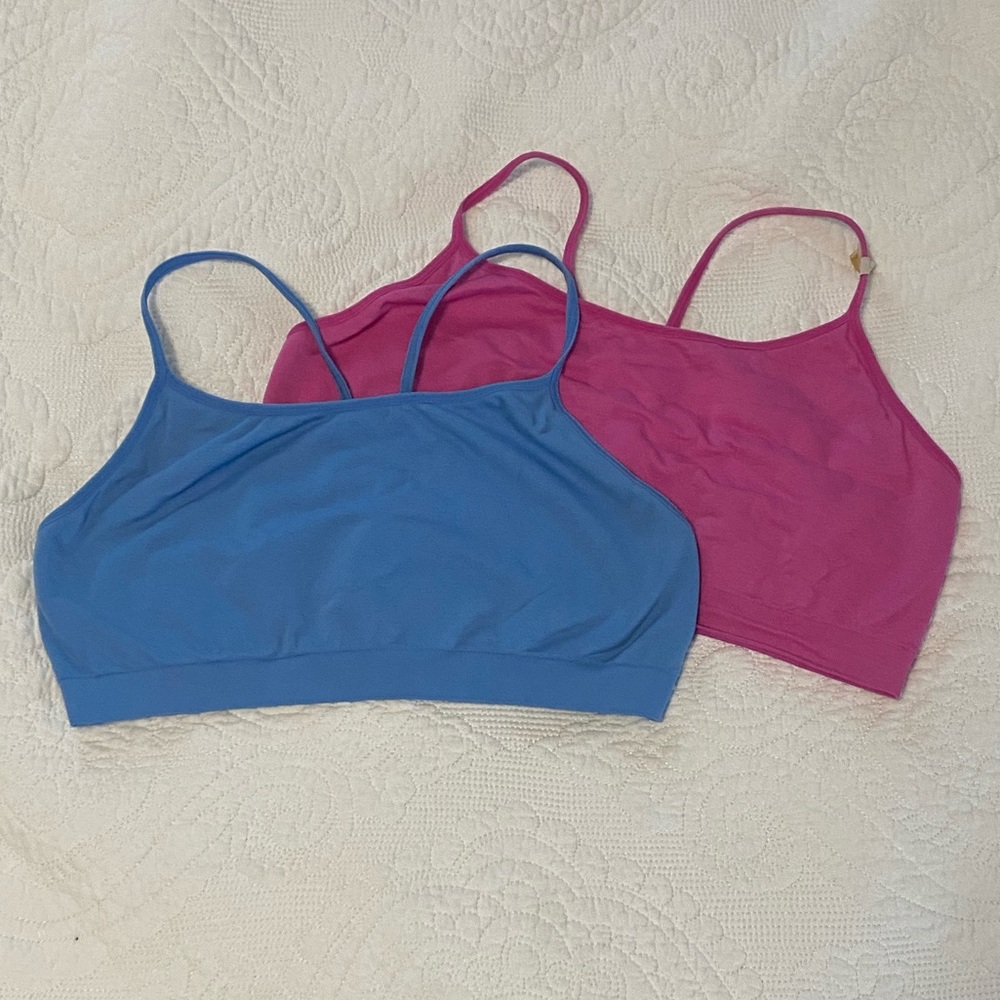 Gap Seamless Bralette Size Large (1 pink & 1 blue)